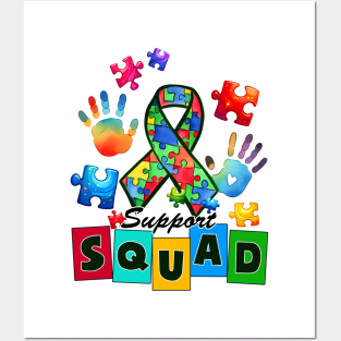 Support Squad Autism Awareness Gift for Birthday, Mother's Day, Thanksgiving, Christmas Posters and Art